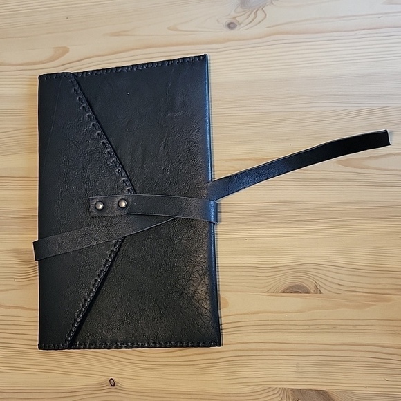 Leather Crochet Store Black Leather Wrap Clutch - Picture 1 of 6